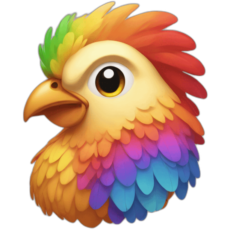 rainbow chicken emoji