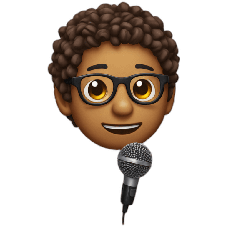 vocal with mic glasses emoji