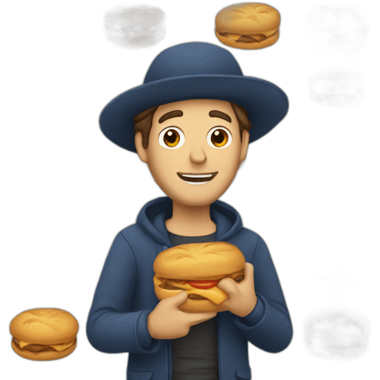 french man with bageutte emoji