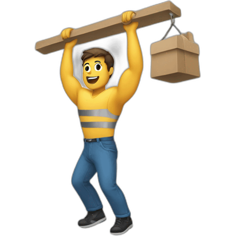 guy lifting a building emoji