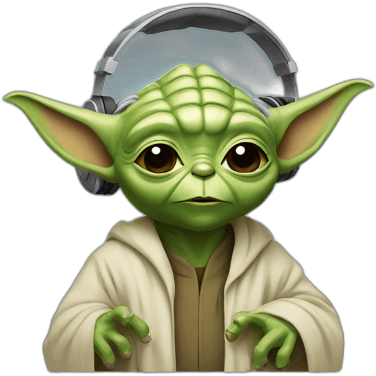 yoda with headphones emoji