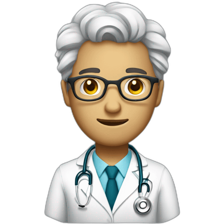 DOCTOR CON LENTES, DE TEZ OSCURA Y CABELLO LAZIO emoji