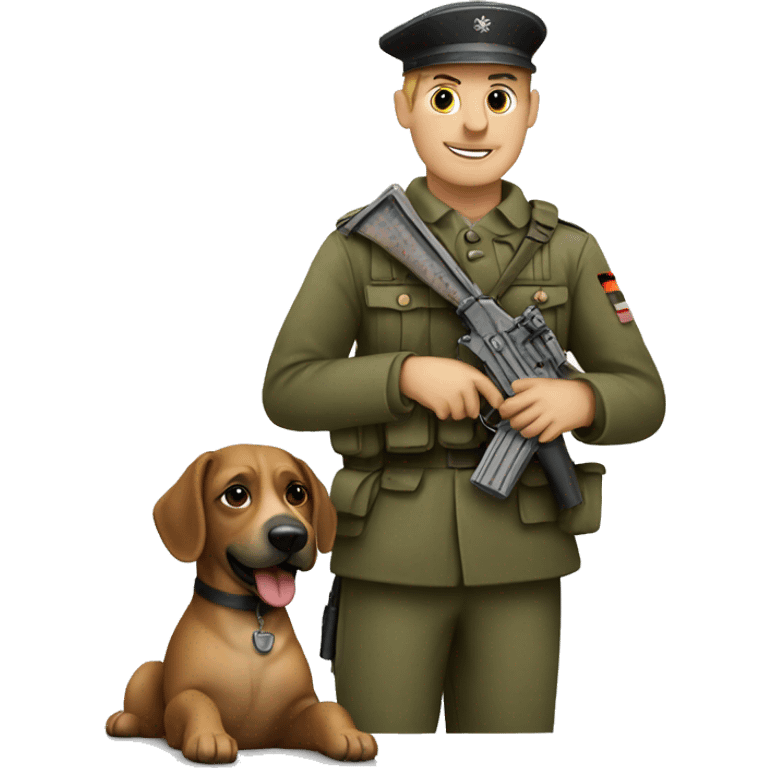 A German soldier with a dog emoji