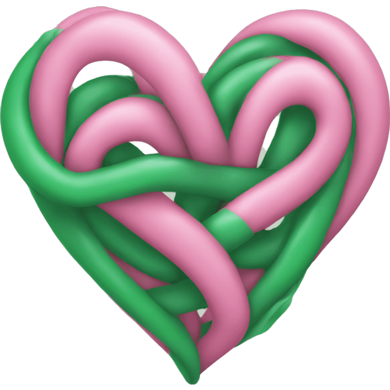 Pink and green heart entwined  emoji