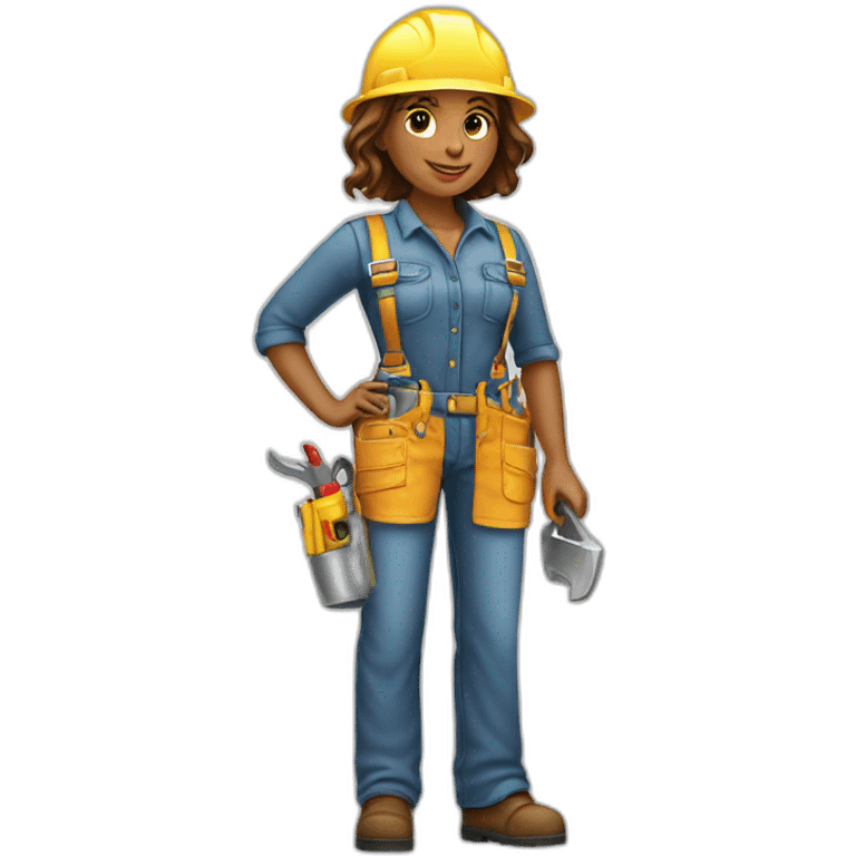 expert standing handyman girl emoji