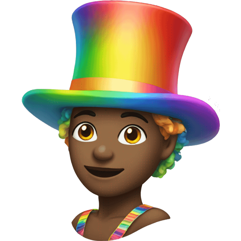 dancer wearing a rainbow top hat emoji