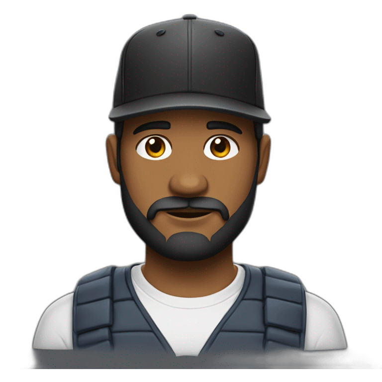 Barba y gorra visera negra emoji