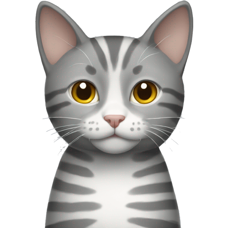 Gray cat with white stripes  emoji