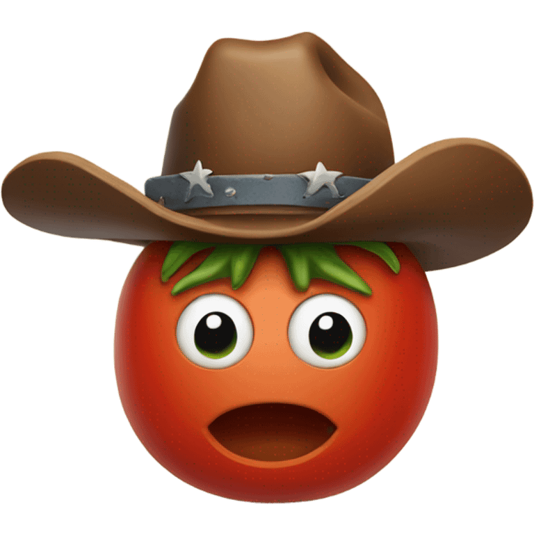 A tomato with a cowboy hat  emoji