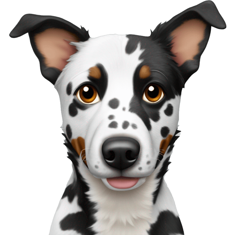 Black and white spotted Australian cattle dog no brown emoji