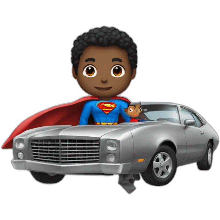 Superman holding a car over him emoji