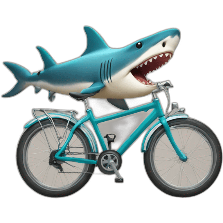 Vélo sur un requin emoji