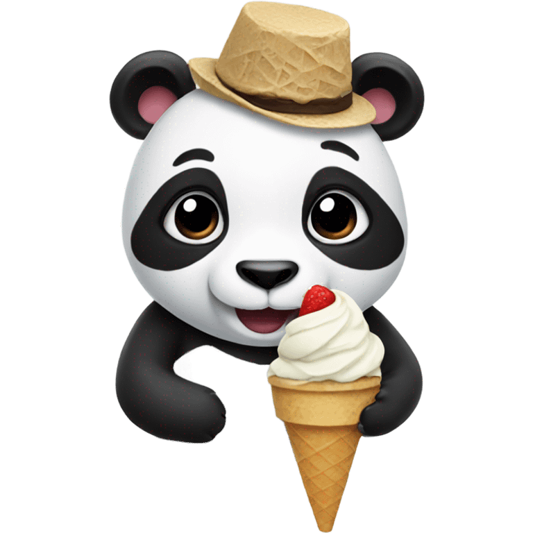 Panda eating ice cream emoji