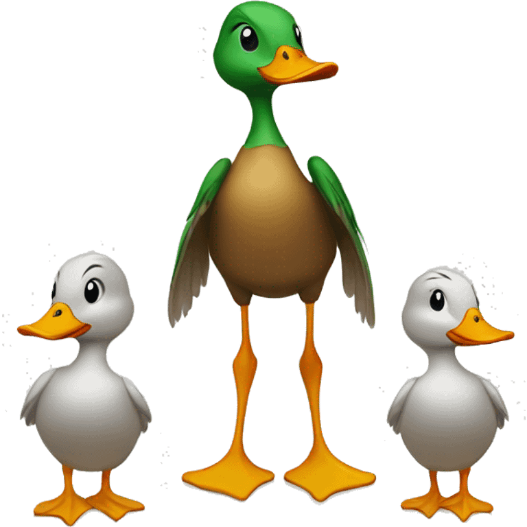 duck family walking in one line behind each other  emoji