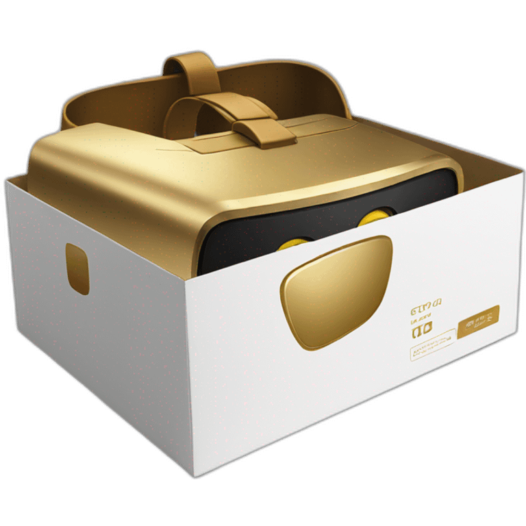 gold vr headset in the box emoji