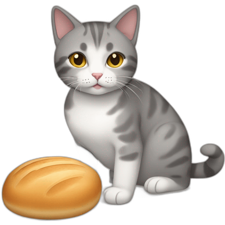 Grey Cat, Brazilian short hair cat, making bread emoji