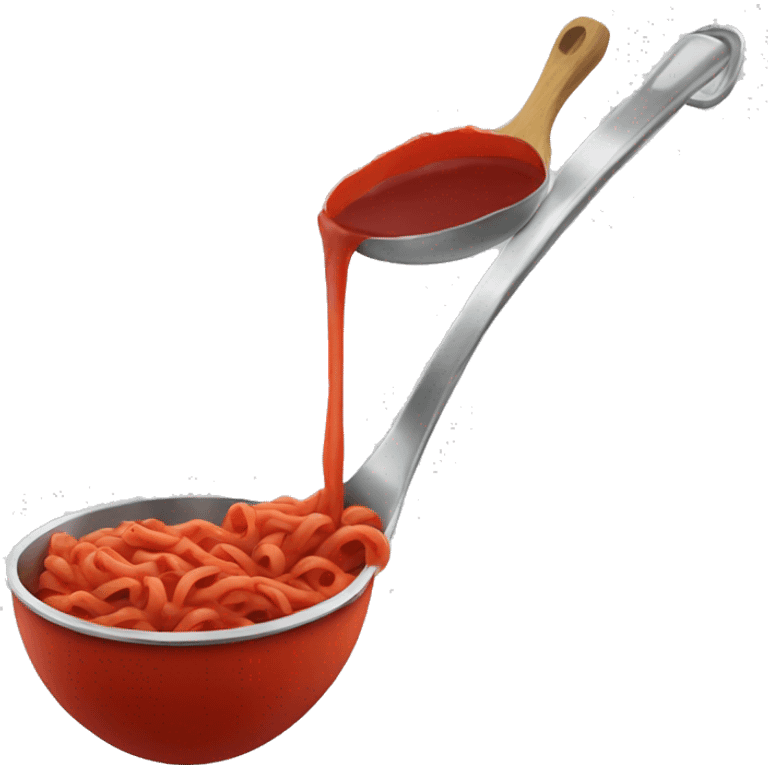 Red pasta sauce in a ladle  emoji