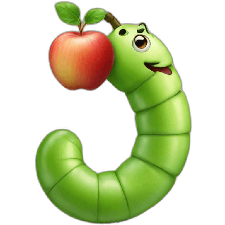 Worm in the apple emoji