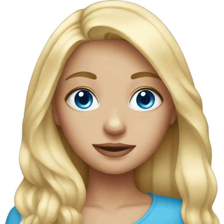 Blonde girl with blue eyes emoji