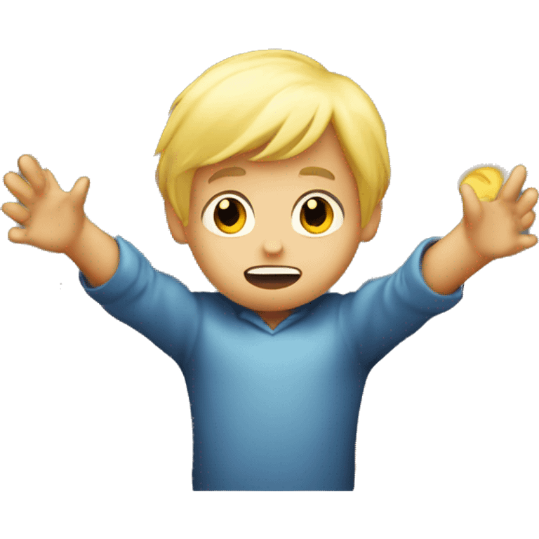 blond boy scared flahslight de dos emoji