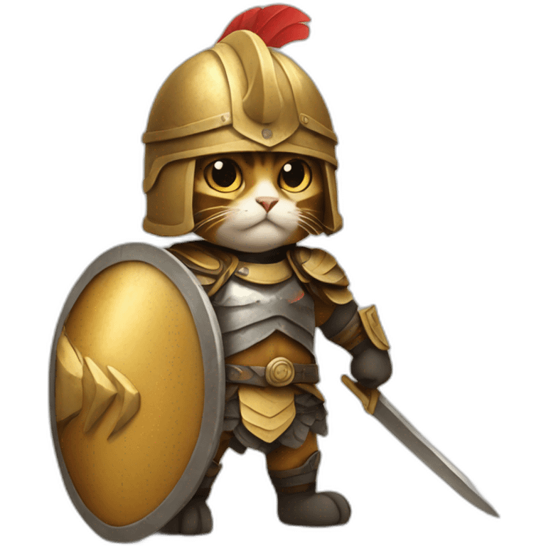 cat dressed as an hoplite emoji