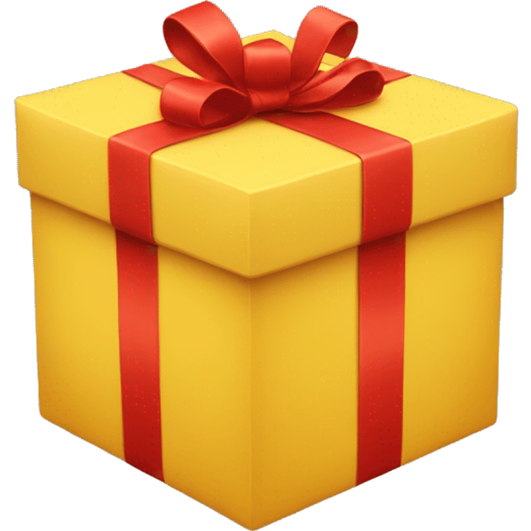 a yellow box gift with red ribbon emoji emoji