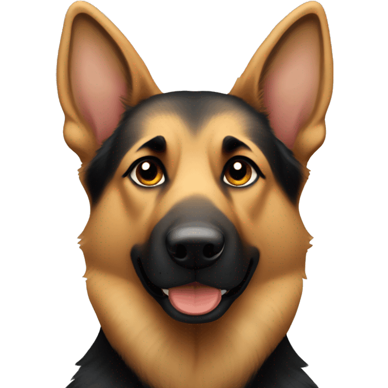 a german shepherd that is mostly black but has tan cheeks and tan eyebrows emoji