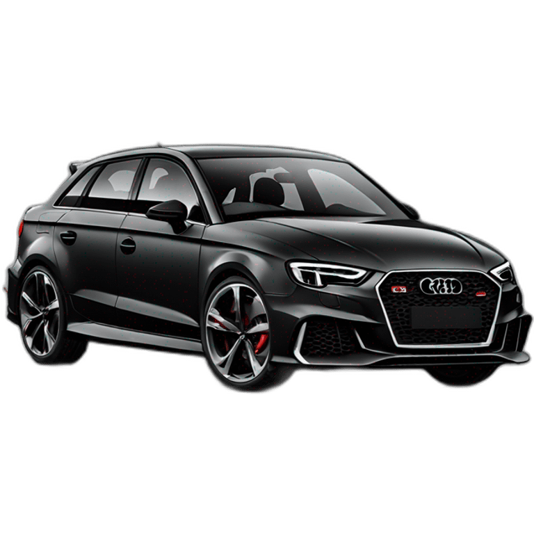 Audi rs3 black facelift, facing front right from the front emoji