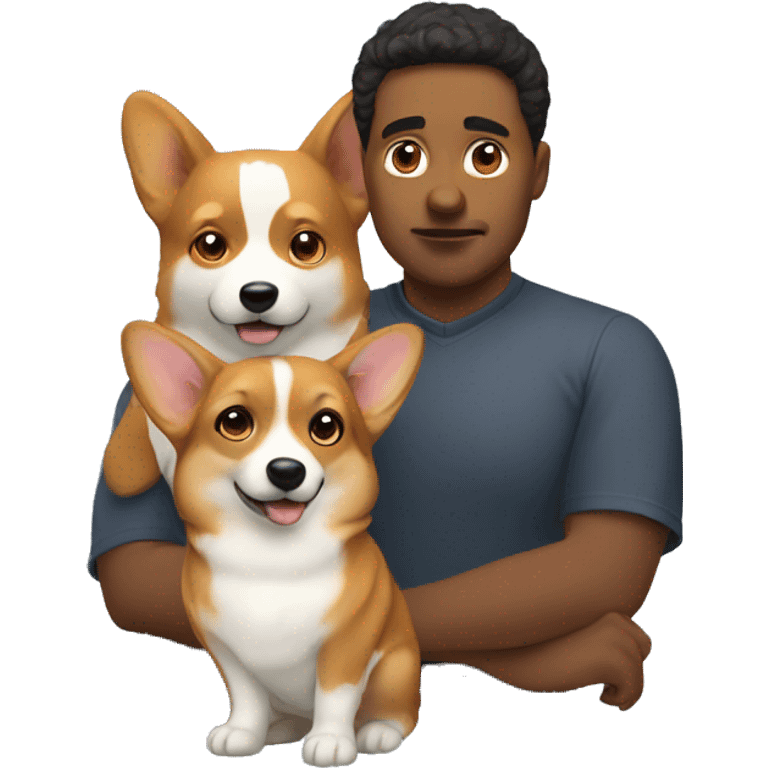 man and woman pondering with corgi emoji