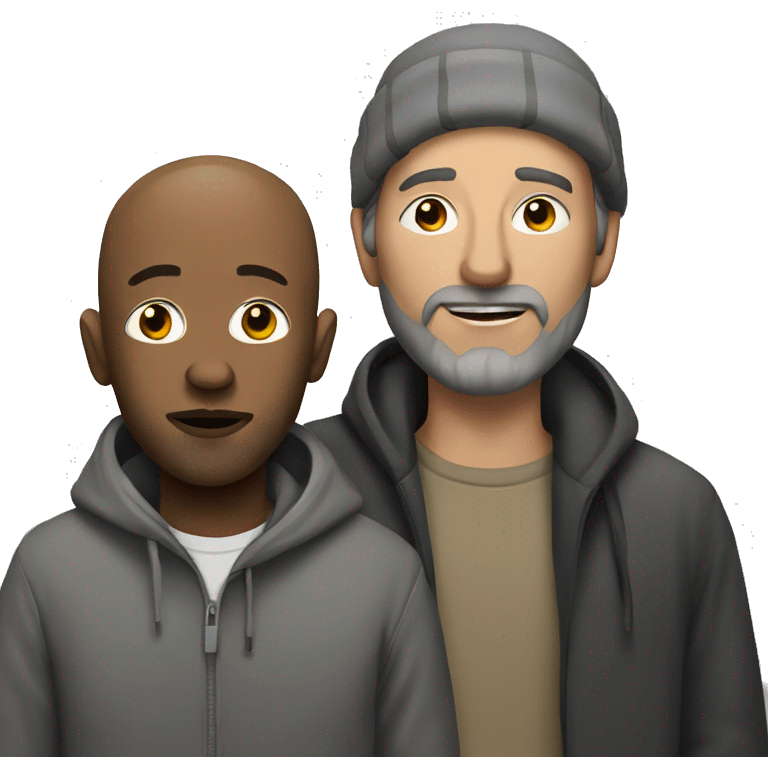 homeless man with white man emoji