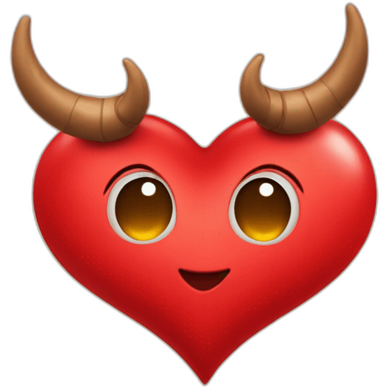 Red heart frame with horns emoji