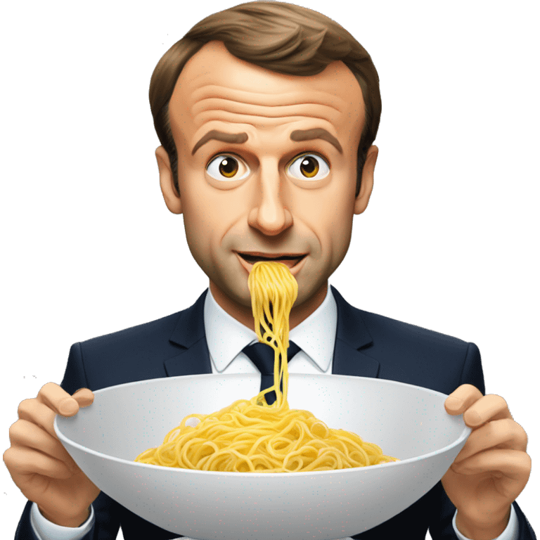 Emmanuel Macron qui mange des spaghettis  emoji