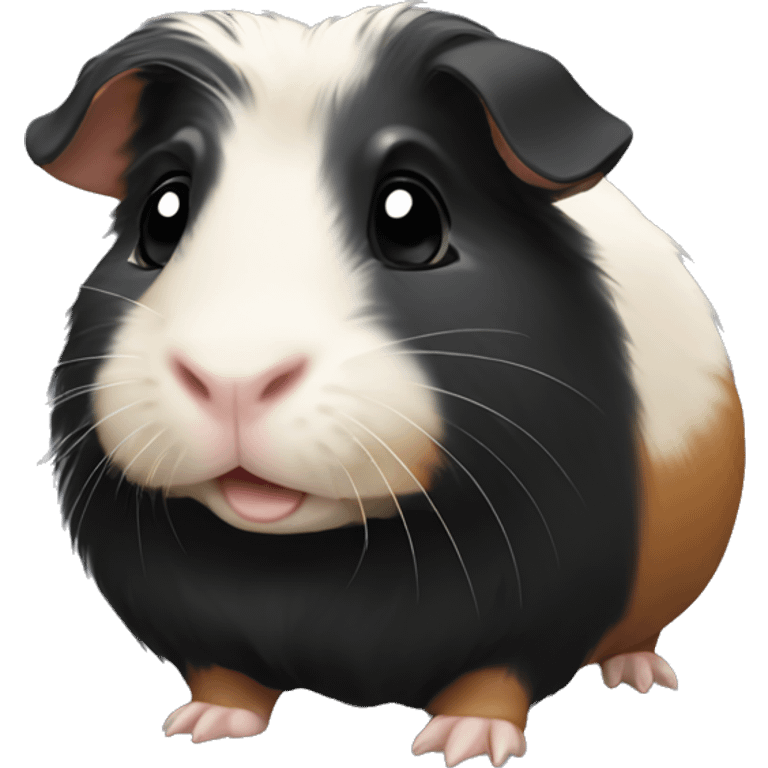 Cute happy black tan guinea pig emoji