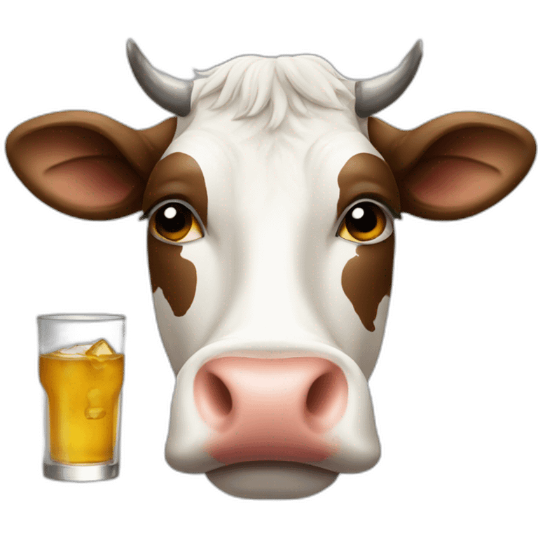 cow drinking vodka emoji