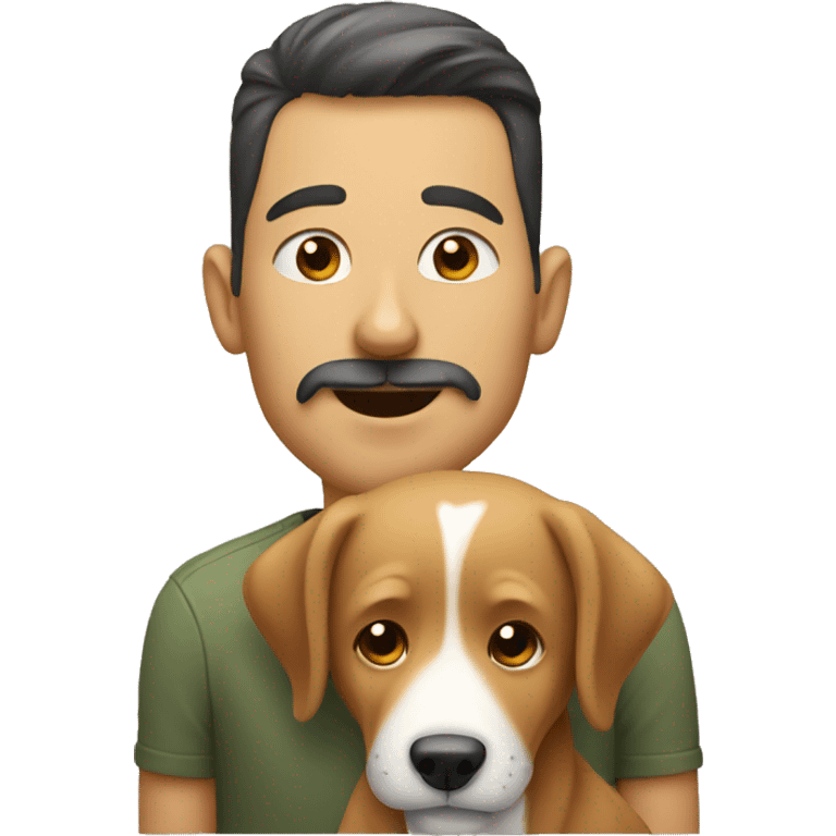 man kisses dog emoji