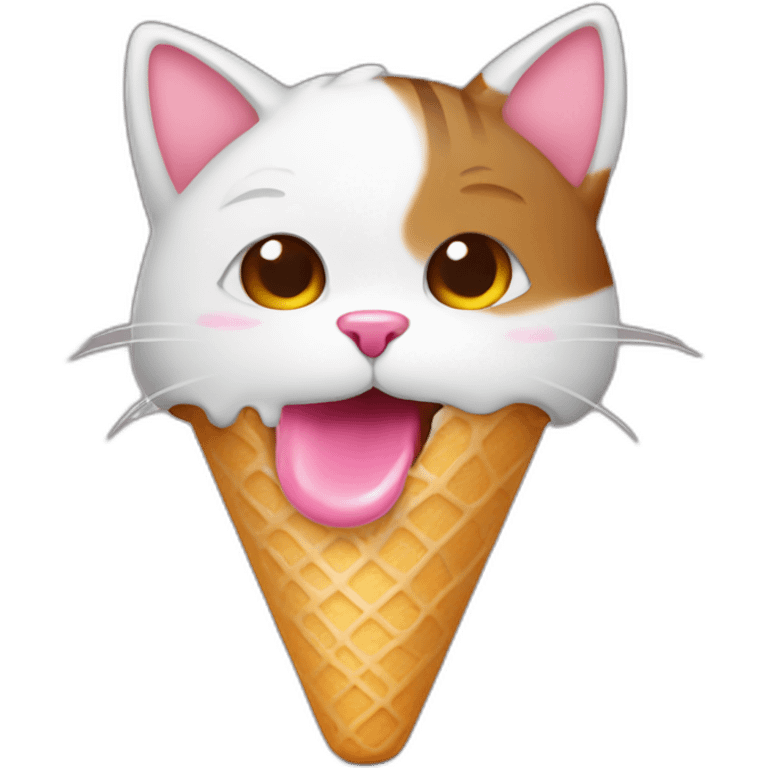 cat eat icecream emoji