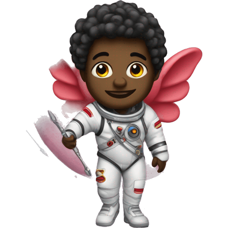 Black man Cupid in outer space  emoji