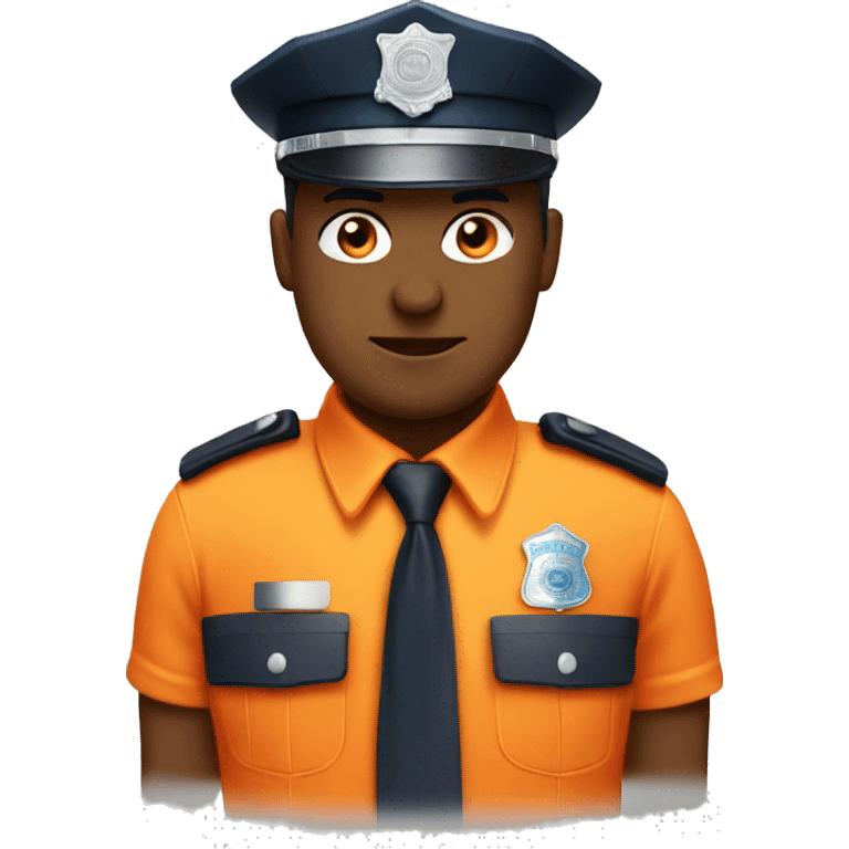 police man in orange unform and hat emoji