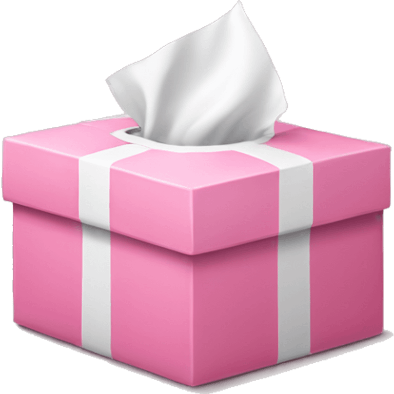 Pink box with white tissue  emoji