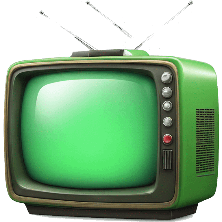 Realistic green retro TV set isolated  emoji