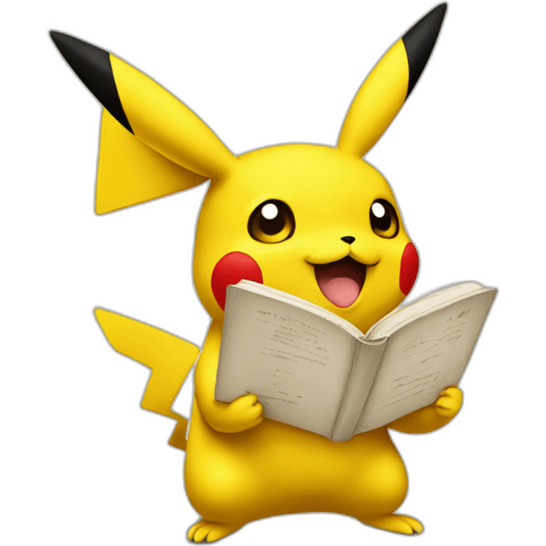 Pikachu reading emoji