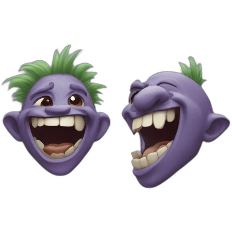 Two trolls laughing  emoji