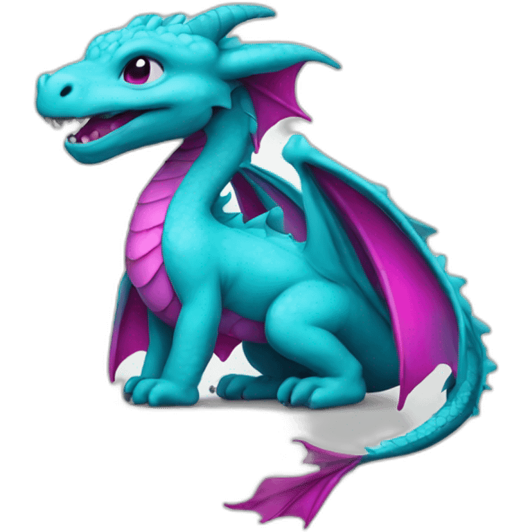 cyan and magenta baby dragon emoji