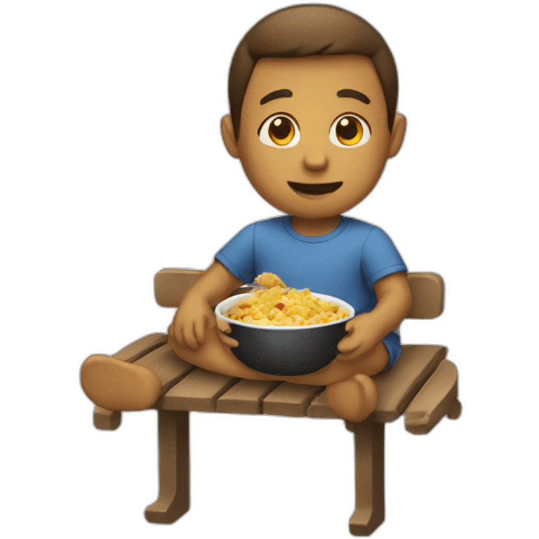 sitting and eating emoji