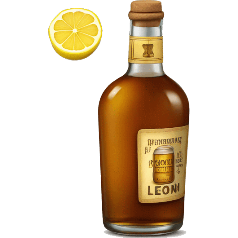 Bourbon, ginger, lemon bottle or label  emoji