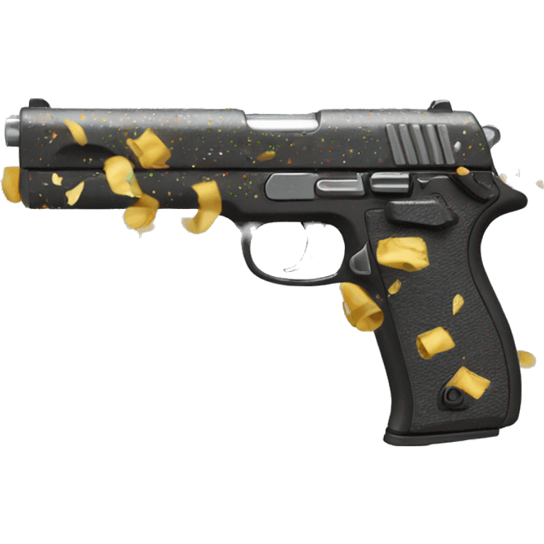 Gun with confetti  emoji