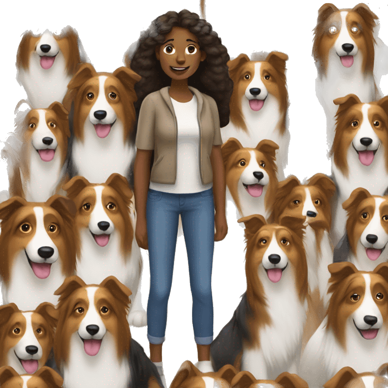 woman with a lot of collies  emoji