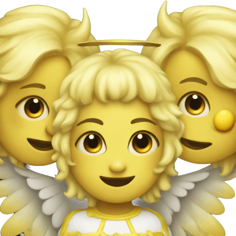 Yellow Gemini angel and devil twins  emoji