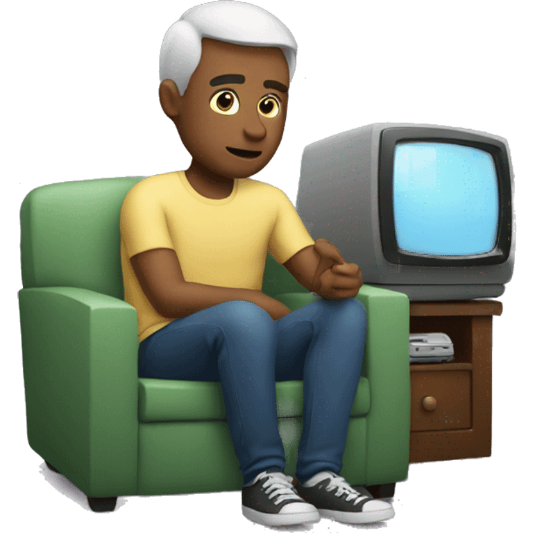 Man watching TV emoji