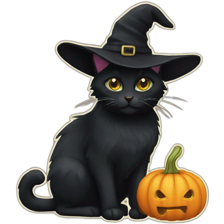 witch black cat emoji